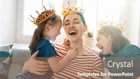  Presentation with family children - Amazing slides having happy-loving-family-mother backdrop and a coral colored foreground