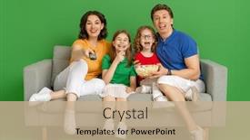  Presentation with movies - Beautiful PPT theme featuring happy-loving-family-on-bright backdrop and a coral colored foreground