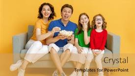  Presentation with loving mom - Amazing slides having happy-loving-family-on-bright backdrop and a yellow colored foreground