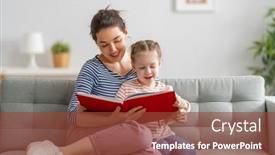  Presentation with memory book family album - Slide set enhanced with happy-loving-family-pretty-young background and a tawny brown colored foreground