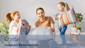  Presentation with family children - Audience pleasing presentation theme consisting of happy-loving-family-the-mother backdrop and a seafoam green colored foreground