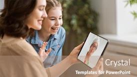  Presentation with loving mom - Amazing slides having happy-loving-family-young-mother backdrop and a coral colored foreground
