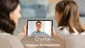  Presentation with loving mom - Cool new PPT theme with happy-loving-family-young-mother backdrop and a coral colored foreground