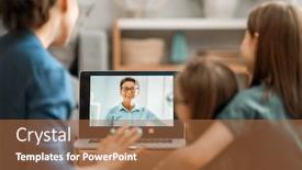  Presentation with loving mom - Slide set consisting of happy-loving-family-young-mother background and a red colored foreground