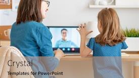  Presentation with grandma - Colorful slide set enhanced with happy-loving-family-young-mother backdrop and a coral colored foreground
