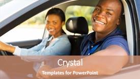  Presentation with colonoscopy african american patient - Presentation theme consisting of happy male african american driving background and a coral colored foreground