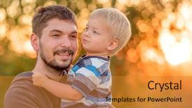  Presentation with rural - Presentation featuring happy man and his child background and a  colored foreground