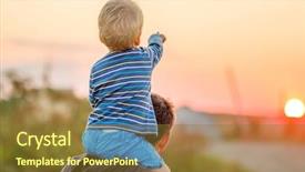  Presentation with holy family the child jesus - Colorful presentation theme enhanced with happy man and his child backdrop and a  colored foreground