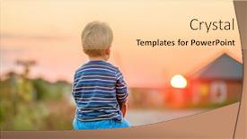  Presentation with rural - Colorful PPT theme enhanced with happy man and his child having fun outdoors family lifestyle rural scene of father and son in sunset sunlight backdrop and a lemonade colored foreground