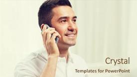 Presentation with nursing is a calling - Slide deck having happy man calling on smartphone background and a cream colored foreground