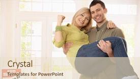  Presentation with man and woman - Cool new presentation design with happy man carrying smiling woman backdrop and a lemonade colored foreground