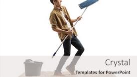  Presentation with dancing - Presentation theme with happy-man-dancing-and-making background and a light gray colored foreground