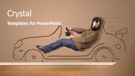  Presentation with driving - Theme with happy-man-driving-an-hand background and a coral colored foreground