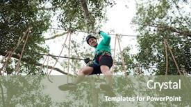  Presentation with happy sad face man - Slides featuring happy man enjoying zip line background and a  colored foreground