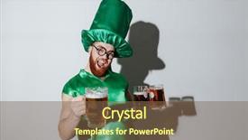  Presentation with man looking up happy - Presentation theme consisting of happy man in st patriks background and a tawny brown colored foreground