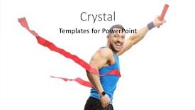  Presentation with marathon man - Presentation theme featuring happy-man-on-the-finish background and a white colored foreground