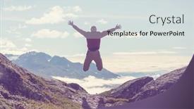  Presentation with emotion - Colorful presentation design enhanced with happy-man-on-the-sunrise backdrop and a sky blue colored foreground