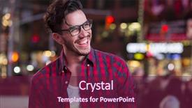  Presentation with times square - Amazing slide deck having happy man on times square backdrop and a tawny brown colored foreground