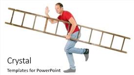  Presentation with training aspire man running - Beautiful slide deck featuring happy man running and carrying backdrop and a white colored foreground