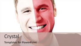  Presentation with malta - Slide deck having happy man with malta flag painted on face background and a coral colored foreground