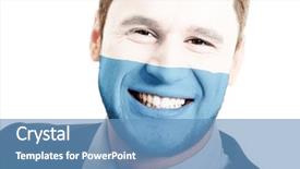  Presentation with flag - Audience pleasing PPT layouts consisting of happy-man-with-san-marino backdrop and a teal colored foreground