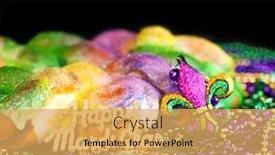 Presentation with purple gold - Colorful theme enhanced with happy-mardi-gras-text backdrop and a yellow colored foreground