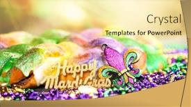  Presentation with mardi gras - Theme featuring happy-mardi-gras-text background and a blonde colored foreground