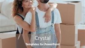  Presentation with married - Amazing slide deck having happy married couple examines a new apartment backdrop and a coral colored foreground