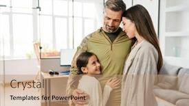  Presentation with military family - Colorful slide set enhanced with happy-masculine-military-man-smiling backdrop and a coral colored foreground