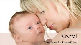  Presentation with maternity - Cool new presentation theme with fresh ginger on the wooden board and knife backdrop and a coral colored foreground