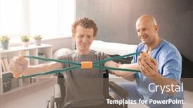  Presentation with resistance - Cool new theme with happy-mature-clinician-in-uniform backdrop and a violet colored foreground