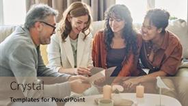  Presentation with african american wedding - PPT theme having happy-mature-couple-reading-wedding background and a coral colored foreground