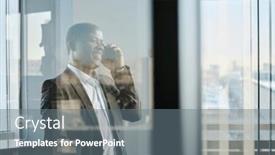  Presentation with director - PPT layouts consisting of happy-mature-director-of-business background and a gray colored foreground