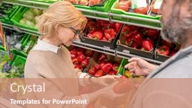  Presentation with capsicum - Beautiful PPT theme featuring happy-mature-female backdrop and a coral colored foreground