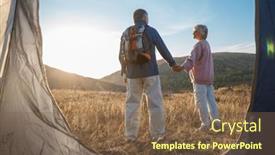  Presentation with lead - Slides with happy-mature-man-and-woman background and a  colored foreground