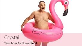  Presentation with swimming - Presentation enhanced with happy-mature-man-in-swimming background and a coral colored foreground