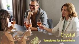  Presentation with parents - Presentation theme with happy-mature-parents-and-two background and a violet colored foreground