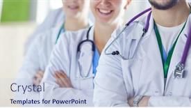  Presentation with labor and delivery medical team - Beautiful slides featuring happy-medical-team-comprising-male backdrop and a lemonade colored foreground