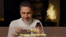  Presentation with christmas card - Slides enhanced with happy-mid-adult-man background and a  colored foreground