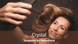  Presentation with smart home - PPT layouts having happy-mid-aged-woman-taking background and a tawny brown colored foreground