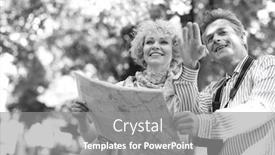  Presentation with aged map - Cool new presentation with happy middle-aged couple holding map in city backdrop and a gray colored foreground