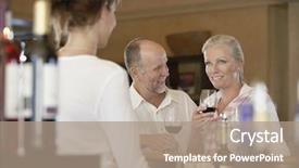  Presentation with wine tasting - Audience pleasing slide deck consisting of happy middle aged couple tasting backdrop and a coral colored foreground