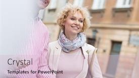  Presentation with aged map - Cool new PPT layouts with happy middle-aged couple with map in city backdrop and a lemonade colored foreground