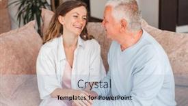  Presentation with millennial - Presentation with happy-middle-aged-father background and a light blue colored foreground