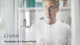  Presentation with aged - PPT theme featuring happy-middle-aged-man-drinking background and a light gray colored foreground