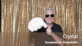  Presentation with party time - Audience pleasing slides consisting of aged man in a photo backdrop and a tawny brown colored foreground