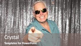  Presentation with party time - Beautiful presentation featuring aged man in a photo backdrop and a gray colored foreground