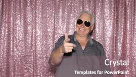  Presentation with party time - Audience pleasing presentation theme consisting of aged man in a photo backdrop and a violet colored foreground