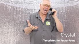  Presentation with party time - Cool new presentation with aged man in a photo backdrop and a gray colored foreground