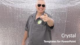  Presentation with party time - Slides consisting of aged man in a photo background and a gray colored foreground